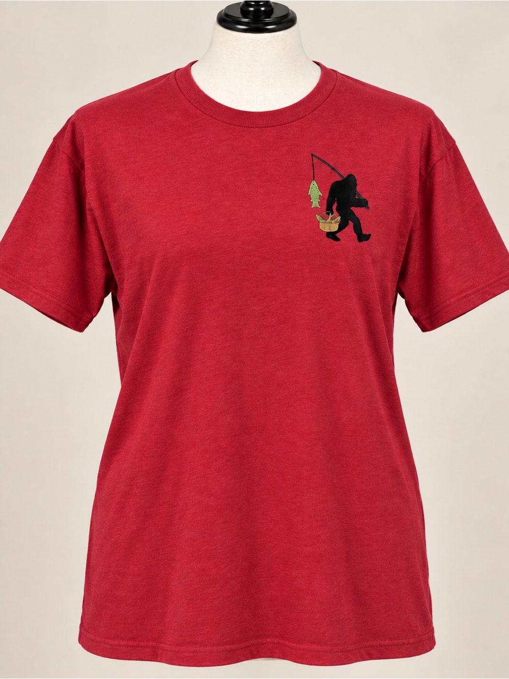 Bigfoot Fishing Graphic Red T-Shirt Men’s XL